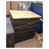 28"x21" Metal Cabinet Wood Top Locked