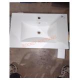 30" W x 18.5" D x 7" H white bathroom sink