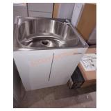 24 1/4"W x 21 1/4" D  x 30.5" H single sink white