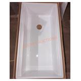 35" x 19" white glass sink