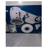 CE 6 pack 4in glare control recessed kit w/ LED