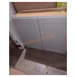 36" W x 13" D x 30" H gray kitchen cabinet