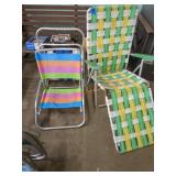 Folding beach chairs