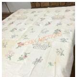 Vintage Handmade embroidered flower quilt