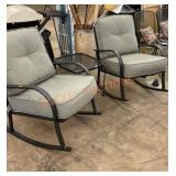 Outdoor metal rocking chair set with small side