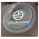 30-in round Budweiser music festival metal bar