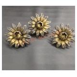 Vintage metal floral picture push pins