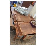 Vintage farmhouse table with two extra leaves