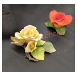 Vintage Capodimonte style rose pieces