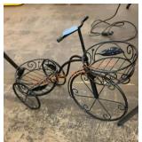 Metal bicycle plant holder