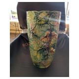 Vintage Textured leaf design vase, made in Italy