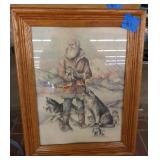 Vintage signed Doug lindstrand framed Winter