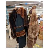 Vintage faux fur ladies jackets, sz approx