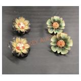 Vintage metal floral picture push pins