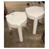 Plastic stackable, side tables, 20 inches high