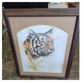 34in x 28in framed Tiger art piece by Phil