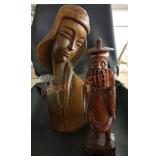 Vintage wooden carved statues