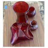 Vintage red glass ware lot