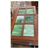 Vintage cabinet door lot with green glass