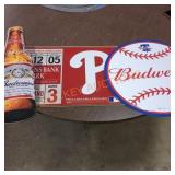 24-in round and 29 x19 in Budweiser Phillies