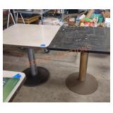 Approximately 30 in square pedestal tables