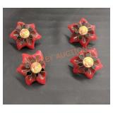 Vintage metal floral picture push pins