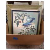 Framed artwork box lot