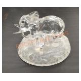 Genuine led crystal elephant piece made in France