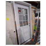 32" x 80" Left Hand White 9 Lite Windowed Door