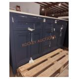 60"Wï¿½19"Dï¿½35"H Double Bathroom Vanity, Blue