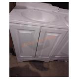 24" W x 18" D x 33" H white bathroom vanity sink