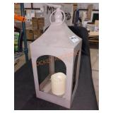 6" x 6" Grey Candle Lantern