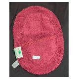 Red Oval Double Ruffle Rug