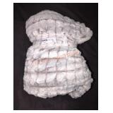 Plush Throw Blanket, White/Brown