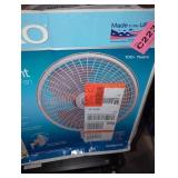 16" oscillating wall mount fan white