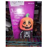 3.5 ft Family Frights Led Skeleton Pumpkin