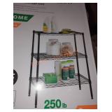 HDX 24" W x 14" L x 30" H 3 shelf storage black