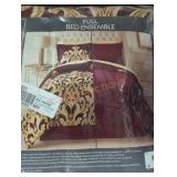 Red/Gold Full 8pc Bed Ensemble Set