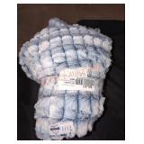 Blue and White Plush Throw Blanket