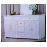 White Wooden Sideboard with 2 Large Drawers,
