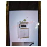 HODEDAH White Microwave Cart with Storage