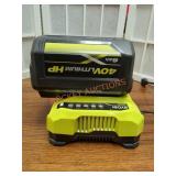 RYOBI 40V 6Ah Battery and 40V Charger