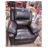 Black leather recliner rocker