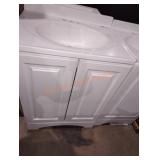 24" W x 18" D x 33" H white bathroom vanity sink