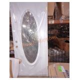 38" x 80" white exterior door with round window