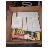 Box lot of white and red colored pencils and