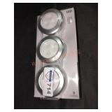 Defiant Battery Soft White LED Silver Puck Lights