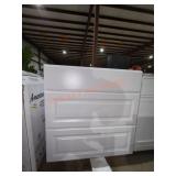 30" W x 25" D x 34.5" H White Base Cabinet