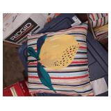 4 Hampton Bay Lemon Stripe Square Throw