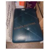 Blue ottoman with storage area